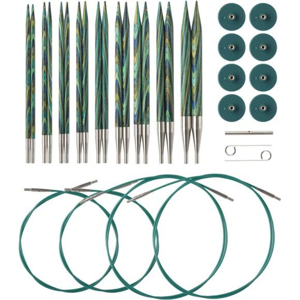 Wood Interchangeable Knitting Needle Set - US 4-11 (Caspian)